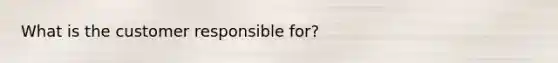 What is the customer responsible for?