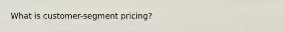 What is customer-segment pricing?