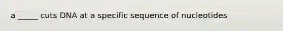 a _____ cuts DNA at a specific sequence of nucleotides