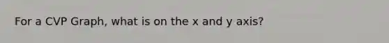 For a CVP Graph, what is on the x and y axis?