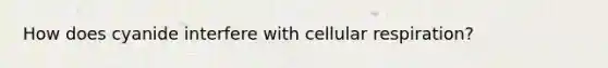 How does cyanide interfere with cellular respiration?