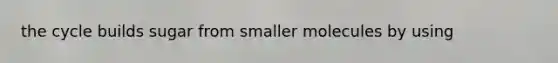 the cycle builds sugar from smaller molecules by using