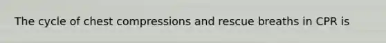 The cycle of chest compressions and rescue breaths in CPR is