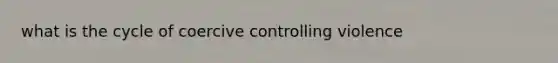 what is the cycle of coercive controlling violence