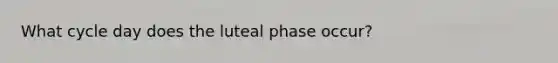 What cycle day does the luteal phase occur?