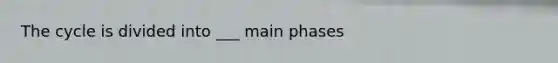 The cycle is divided into ___ main phases