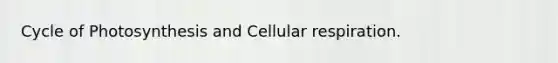 Cycle of Photosynthesis and <a href='https://www.questionai.com/knowledge/k1IqNYBAJw-cellular-respiration' class='anchor-knowledge'>cellular respiration</a>.