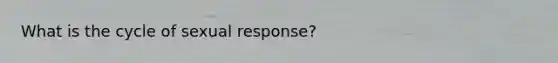 What is the cycle of sexual response?