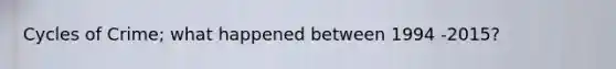Cycles of Crime; what happened between 1994 -2015?