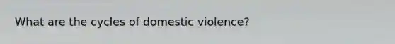 What are the cycles of domestic violence?