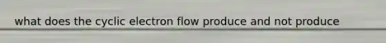 what does the cyclic electron flow produce and not produce