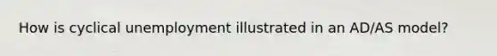 How is cyclical unemployment illustrated in an AD/AS model?