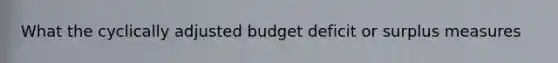 What the cyclically adjusted budget deficit or surplus measures