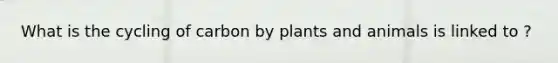 What is the cycling of carbon by plants and animals is linked to ?