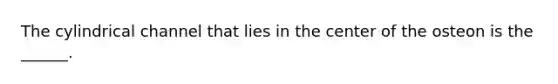 The cylindrical channel that lies in the center of the osteon is the ______.