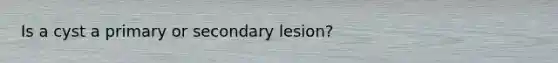 Is a cyst a primary or secondary lesion?