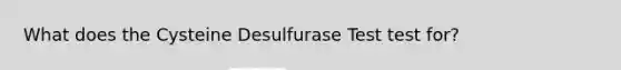 What does the Cysteine Desulfurase Test test for?