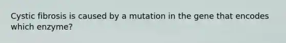 Cystic fibrosis is caused by a mutation in the gene that encodes which enzyme?