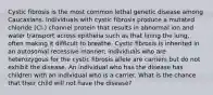 Cystic fibrosis is the most common lethal genetic disease among Caucasians. Individuals with cystic fibrosis produce a mutated chloride (Cl-) channel protein that results in abnormal ion and water transport across epithelia such as that lining the lung, often making it difficult to breathe. Cystic fibrosis is inherited in an autosomal recessive manner; individuals who are heterozygous for the cystic fibrosis allele are carriers but do not exhibit the disease. An individual who has the disease has children with an individual who is a carrier. What is the chance that their child will not have the disease?