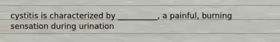 cystitis is characterized by __________, a painful, burning sensation during urination