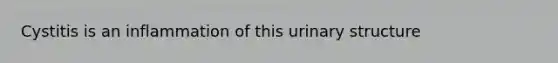 Cystitis is an inflammation of this urinary structure