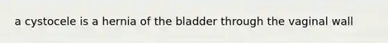 a cystocele is a hernia of the bladder through the vaginal wall