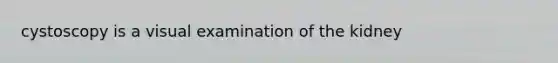 cystoscopy is a visual examination of the kidney