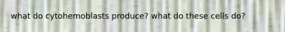 what do cytohemoblasts produce? what do these cells do?
