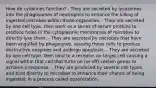 How do cytokines function? - They are secreted by lysozomes into the phagosomes of neutrophils to enhance the killing of ingested microbes within those organelles. - They are secreted by one cell type, then work as a series of serum proteins to produce holes in the cytoplasmic membranes of microbes to directly lyse them. - They are secreted by microbes that have been engulfed by phagocytes, causing those cells to produce destructive enzymes and undergo apoptosis. - They are secreted by one cell type, then bind to a receptor on target cell causing a signal within that cell that turns on (or off) certain genes to achieve a response. - They are produced by several cell types and bind directly to microbes to enhance their chance of being ingested, in a process called opsonization.