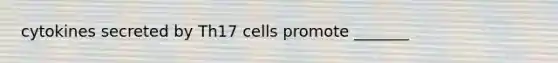 cytokines secreted by Th17 cells promote _______