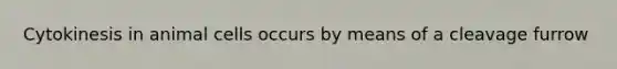 Cytokinesis in animal cells occurs by means of a cleavage furrow