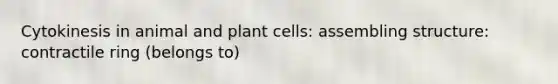 Cytokinesis in animal and plant cells: assembling structure: contractile ring (belongs to)