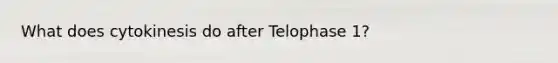 What does cytokinesis do after Telophase 1?