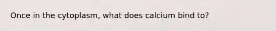 Once in the cytoplasm, what does calcium bind to?