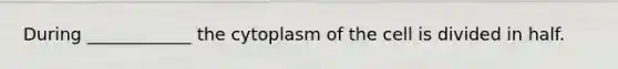 During ____________ the cytoplasm of the cell is divided in half.