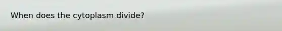 When does the cytoplasm divide?