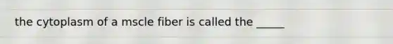 the cytoplasm of a mscle fiber is called the _____