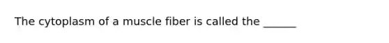The cytoplasm of a muscle fiber is called the ______