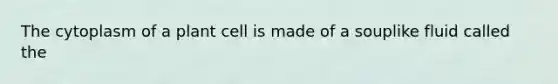 The cytoplasm of a plant cell is made of a souplike fluid called the