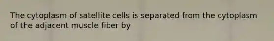 The cytoplasm of satellite cells is separated from the cytoplasm of the adjacent muscle fiber by