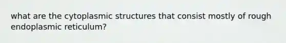 what are the cytoplasmic structures that consist mostly of rough endoplasmic reticulum?