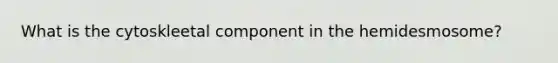 What is the cytoskleetal component in the hemidesmosome?