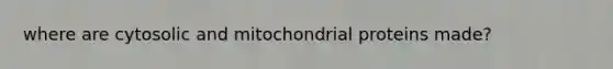 where are cytosolic and mitochondrial proteins made?