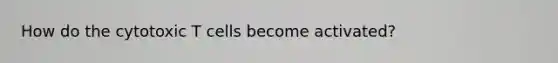 How do the cytotoxic T cells become activated?