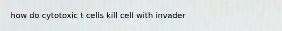 how do cytotoxic t cells kill cell with invader