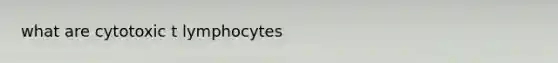 what are cytotoxic t lymphocytes