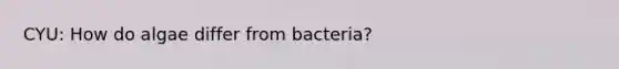 CYU: How do algae differ from bacteria?