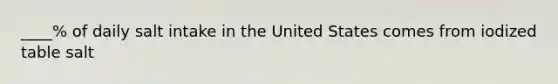 ____% of daily salt intake in the United States comes from iodized table salt