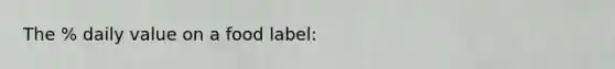 The % daily value on a food label: