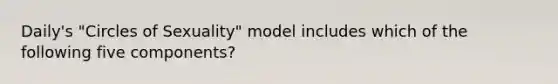 Daily's "Circles of Sexuality" model includes which of the following five components?